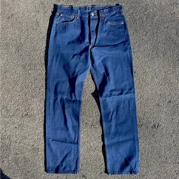 Vintage 90s 501 Dark Wash Straight Leg Levi’s 36x34 - Picture 3 of 5